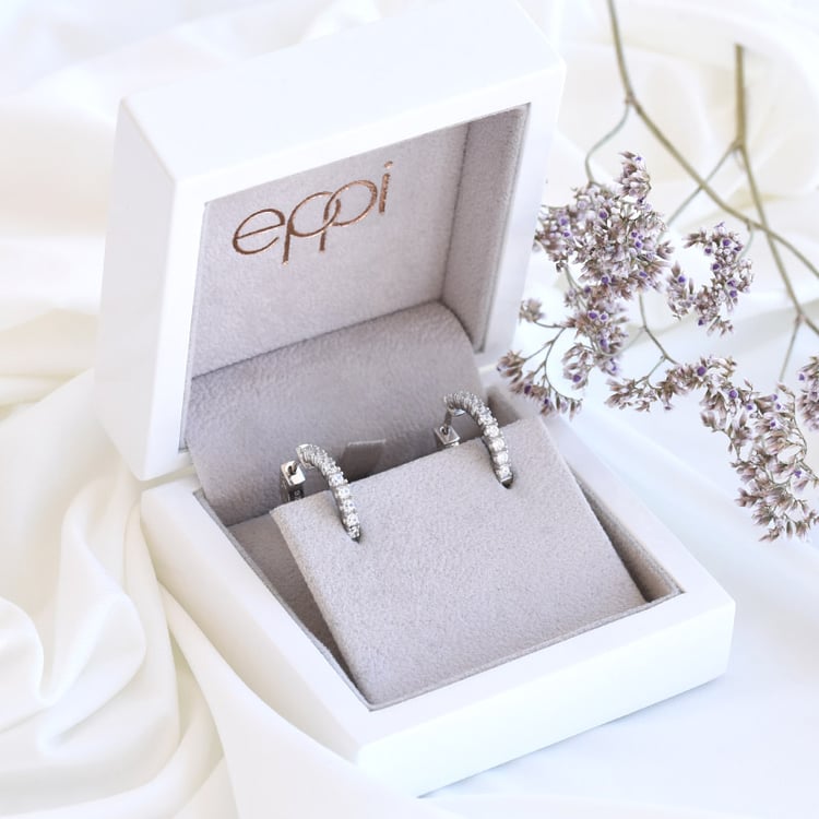 Silberne Ringohrringe mit Zirkonia Leary 80679