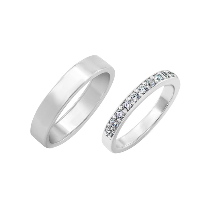 Eternity Ring für Hochzeit und flatter Ring Lars