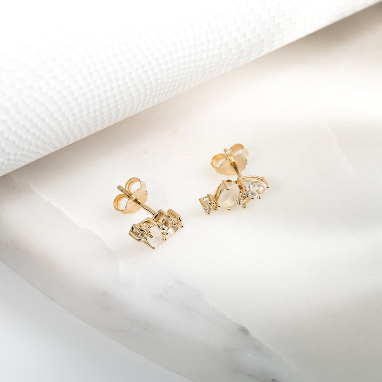 Ohrringe in Silber mit Topas, Rosenquarz und Mondstein Nacho 131884