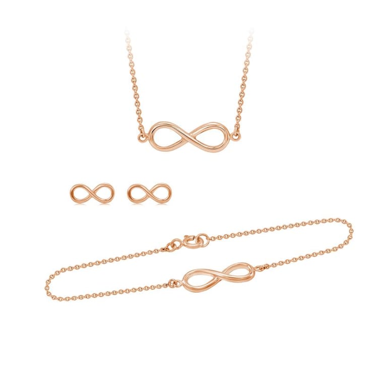 Schmuckset aus Gold mit Unendlichkeitszeichen Infinity 22525