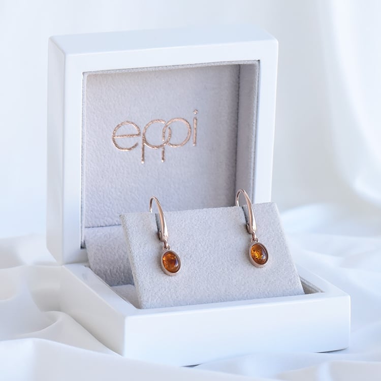 Goldenes Schmuckset mit Bernsteinen Rawec 93576