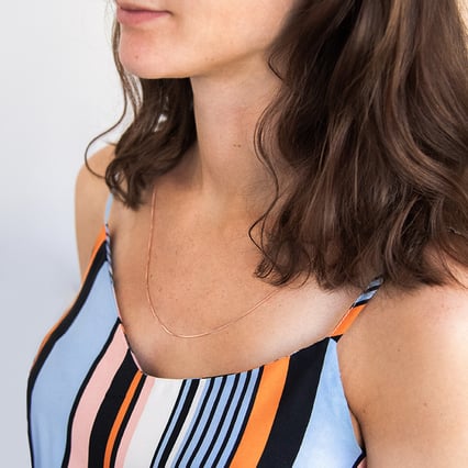 Venezia Halskette 60 cm aus rosé vergoldetem Silber