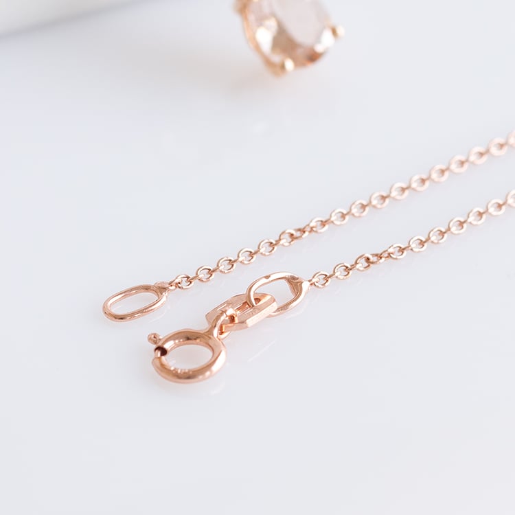 Morganitträne mit Diamanten im Anhänger aus Roségold Electrah 120732