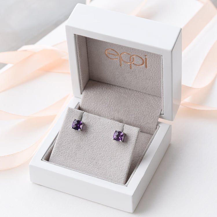 Goldene Ohrringe mit Amethysten Chavonah 92518