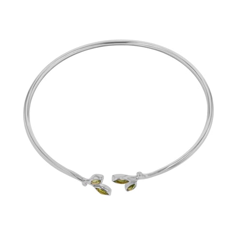 Goldener minimalistischer Armreif mit Olivenblättern Hulme