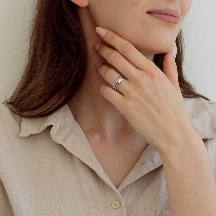 Ringset mit Diamanten Ihrer Wahl Asne 131684