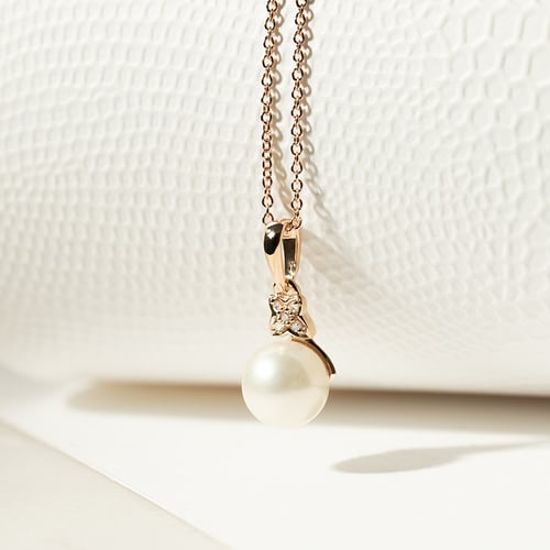Anhänger mit Perle und Diamanten Camillei
