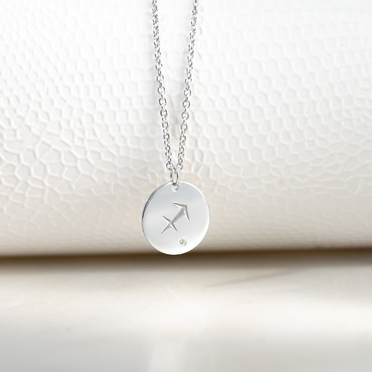 Goldener Anhänger mit Sternzeichen und Olivin Schütze 133845