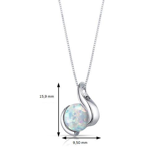 Silberne Anhänger mit weißem Opal Thirumal 9688
