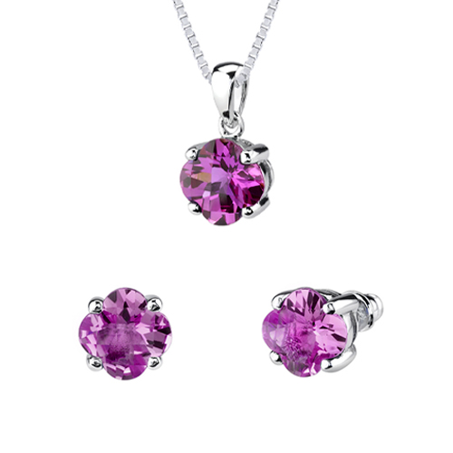 Silberne Schmuckkollektion mit rosa Saphiren Daphne