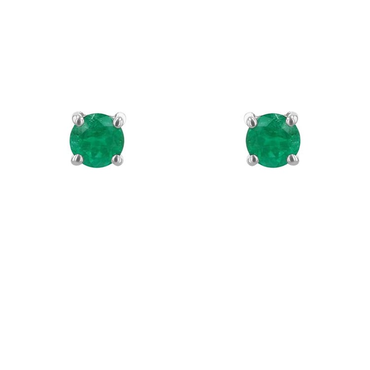 Silberne Ohrstecker mit Smaragden und Auswahl der Größe Franci