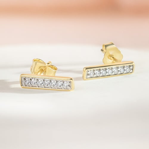Goldene Ohrringe mit Diamanten Lena