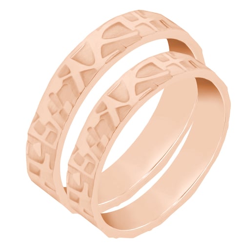 Goldene Eheringe mit Relief Zendoro