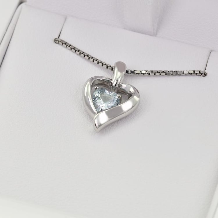Aquamarinherz im silbernen Herz Lovelyn 28580