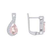 Silberne Ohrringe mit Morganiten und Zirkonia Rina