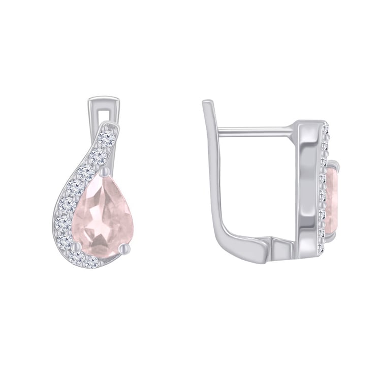 Silberne Ohrringe mit Morganiten und Zirkonia Rina