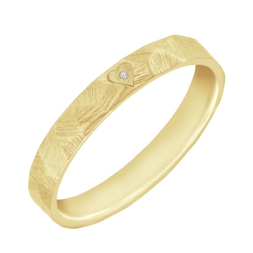 Eheringe mit einem Herz und Diamant Ernie