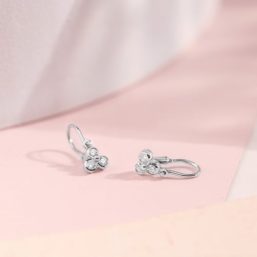 Goldene Ohrringe für Kinder mit Moissaniten Jasmine