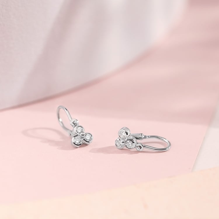 Goldene Ohrringe für Kinder mit Moissaniten Jasmine 153282