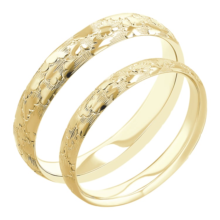 Eheringe mit von Hand gravierten Wolken Clouds 116771