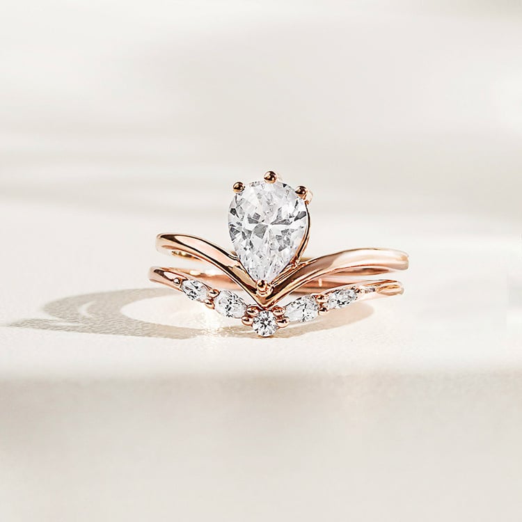 Originelles Verlobungs-Set aus Ringen mit Lab Grown Diamanten 156078