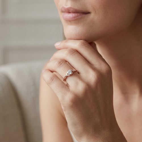 Verlobungsring mit seitlichen Diamanten Ophir
