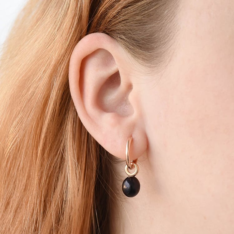 Ohrringe mit schwarzen Perlen 92686