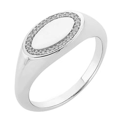Goldener Siegelring in ovaler Form mit Diamanten Keylo