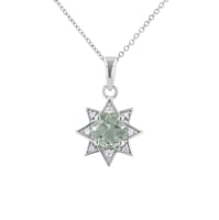 Silberne Anhänger mit Amethyst und Zirkonia in Sternform Bohemia