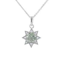 Silberne Anhänger mit Amethyst und Zirkonia in Sternform Bohemia