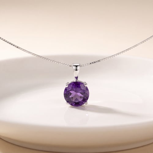 Goldene Halskette mit Amethyst Icy