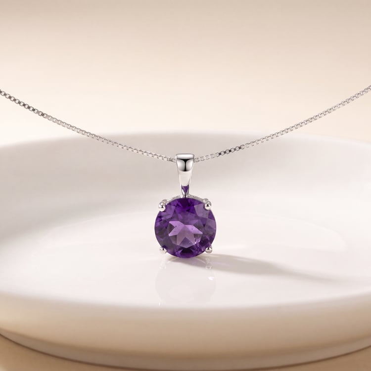 Goldene Halskette mit Amethyst 170700