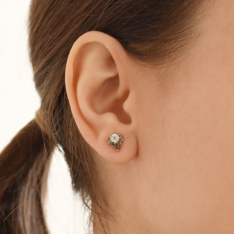 Ohrringe mit Moissaniten und Salt and Pepper Diamanten Kruno 96344