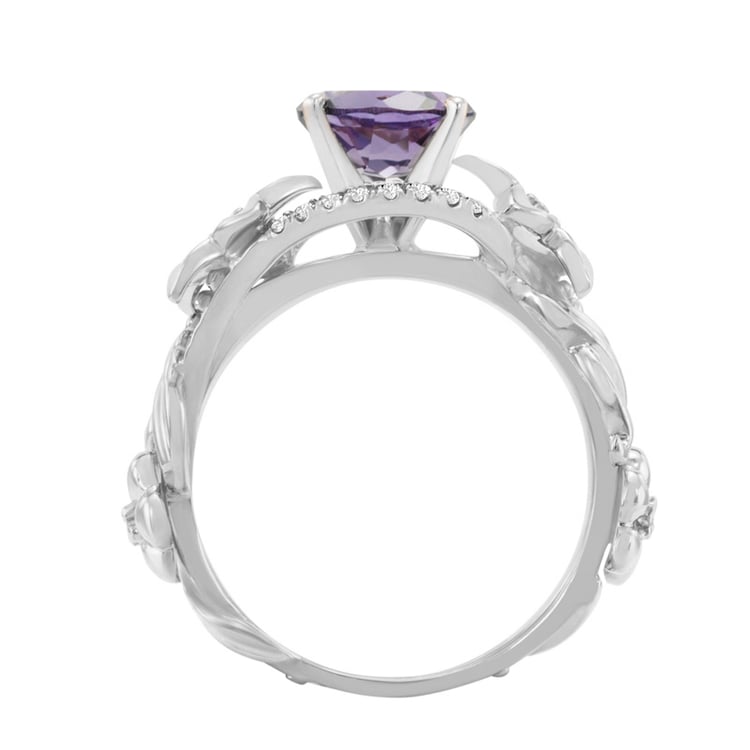 Goldener Rting mit Amethyst und Diamanten Dinis 28136