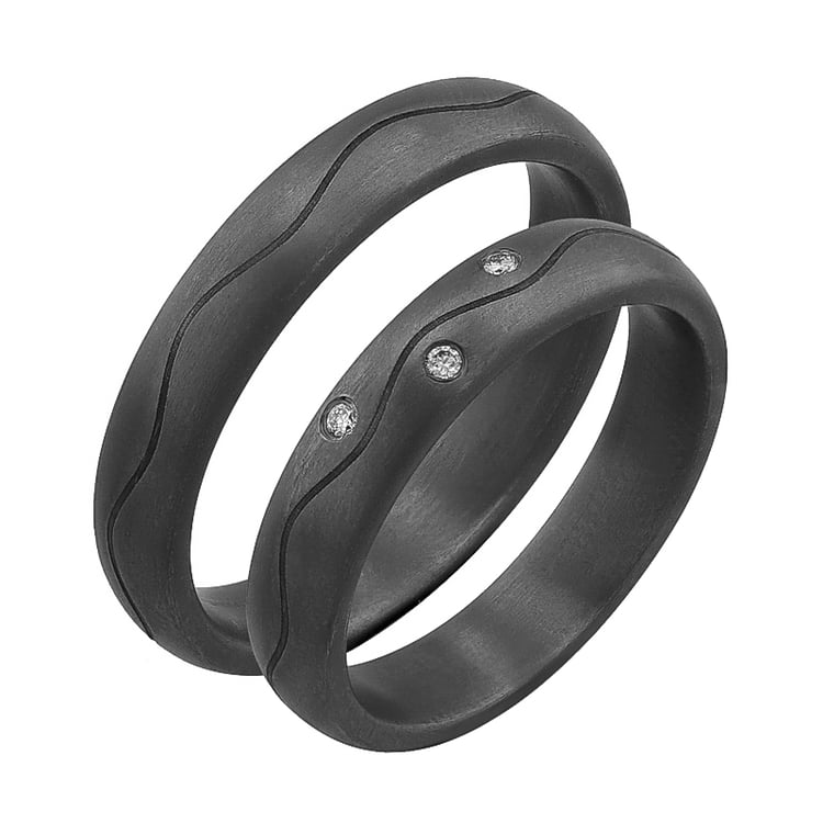 Eheringe aus Tantal mit Diamanten Brodie