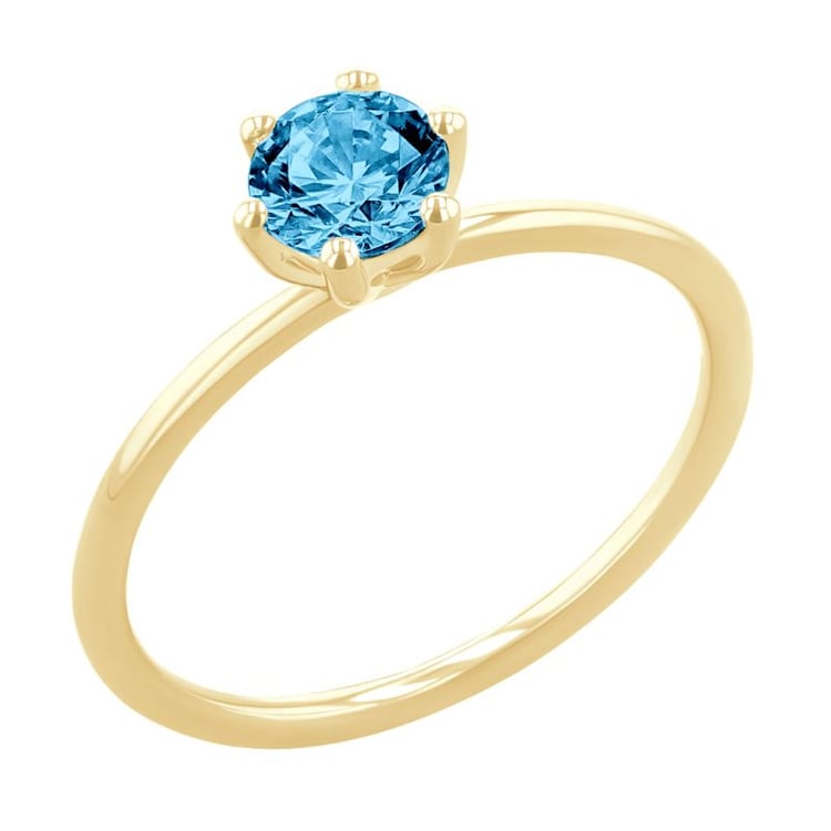 Verlobungsring mit zertifiziertem fancy blue Diamanten Birdie