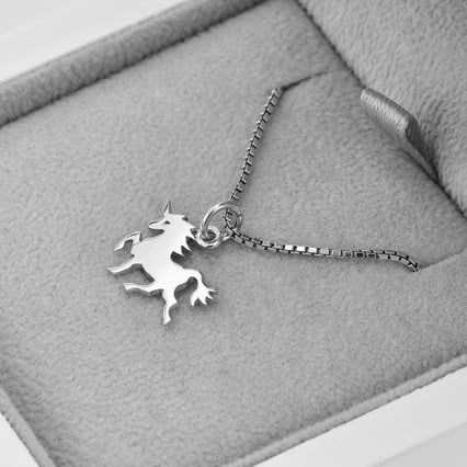 Anhänger in Silber mit Pferd Unicorn