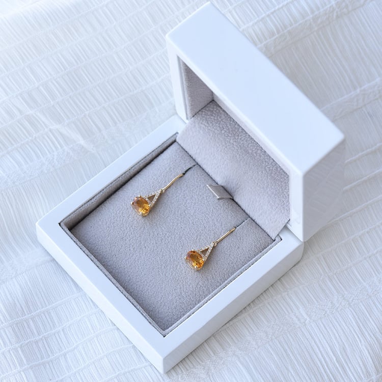 Citrin und Diamanten Ohrringe in Eppi-Geschenkbox 71174