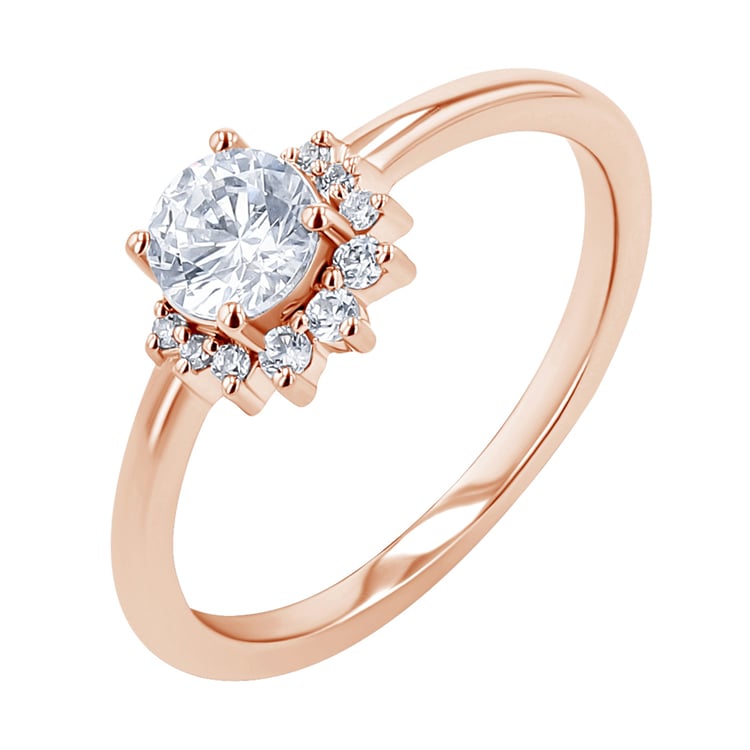 Halber Halo Ring mit 0.45ct IGI zertifiziertem Diamanten Sonnie