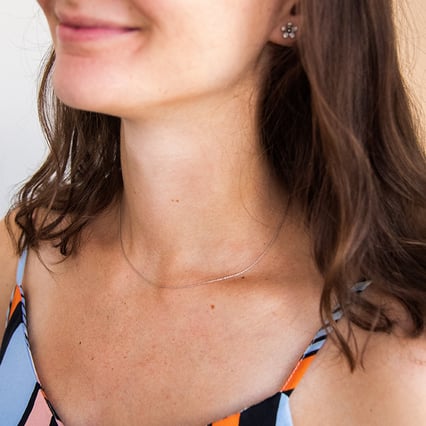 Platin Ankerkette 40 cm mit der Breite 0.8 mm