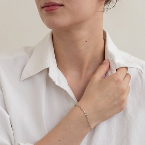 Silbernes Figaro Armband 21 cm