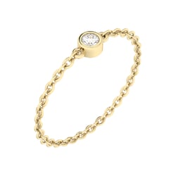 Minimalistischer Kettenring mit einem Diamanten Jalo