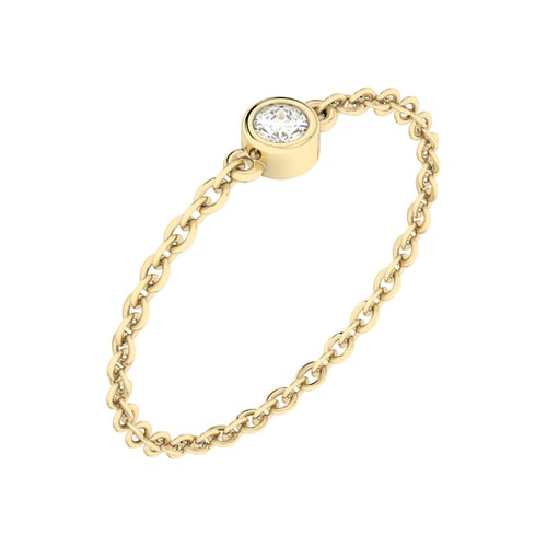 Minimalistischer Kettenring mit einem Diamanten Jalo