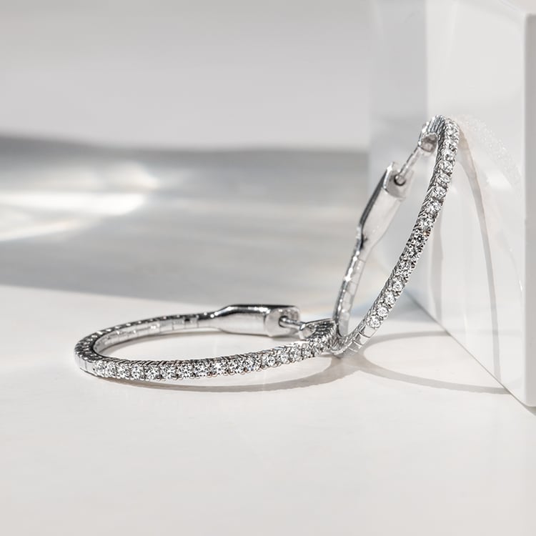 Goldene Flexi Creolen mit Lab Grown Diamanten Zeta 142093