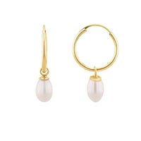 Goldene Hängeohrringe mit Perlen Margo