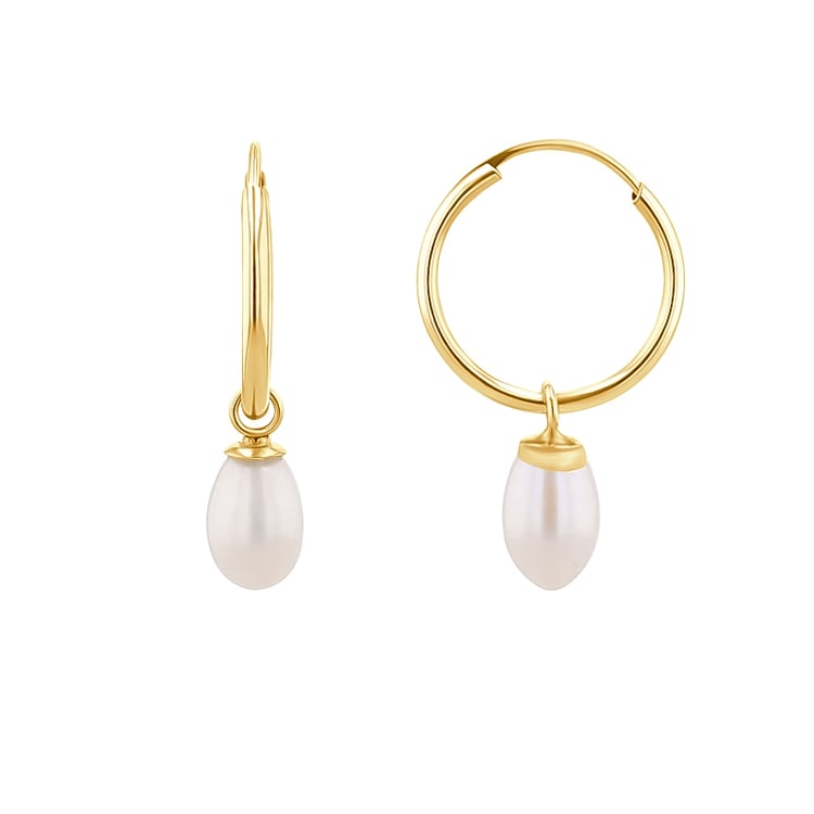 Goldene Hängeohrringe mit Perlen Margo