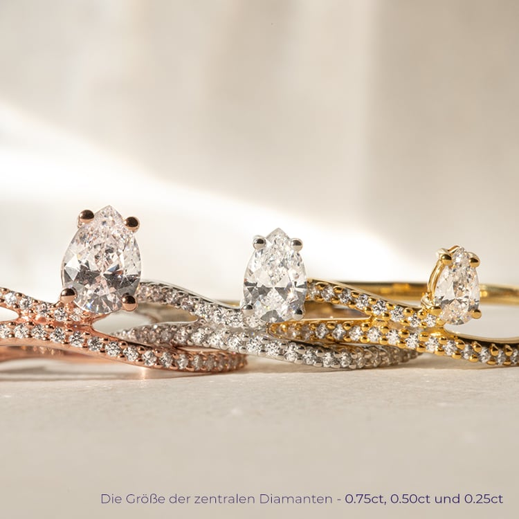 Unkonventioneller Verlobungsring mit Diamanten Reptie 138367