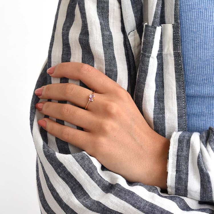 Cluster-Ring mit Morganit, Saphir, Citrin und Diamant Bluma 84337