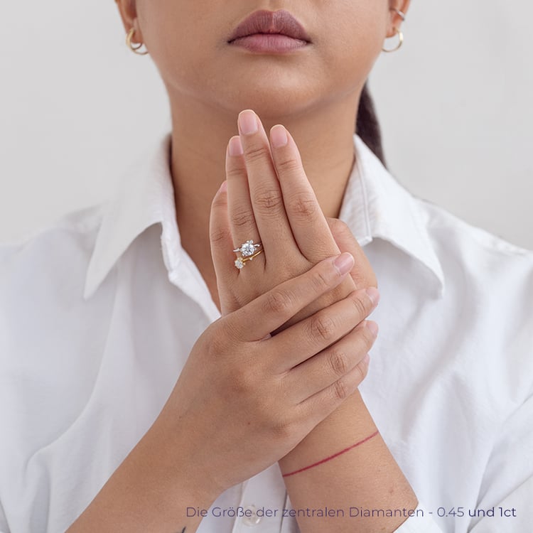 Cluster Verlobungsring mit Diamanten Rosa 128570