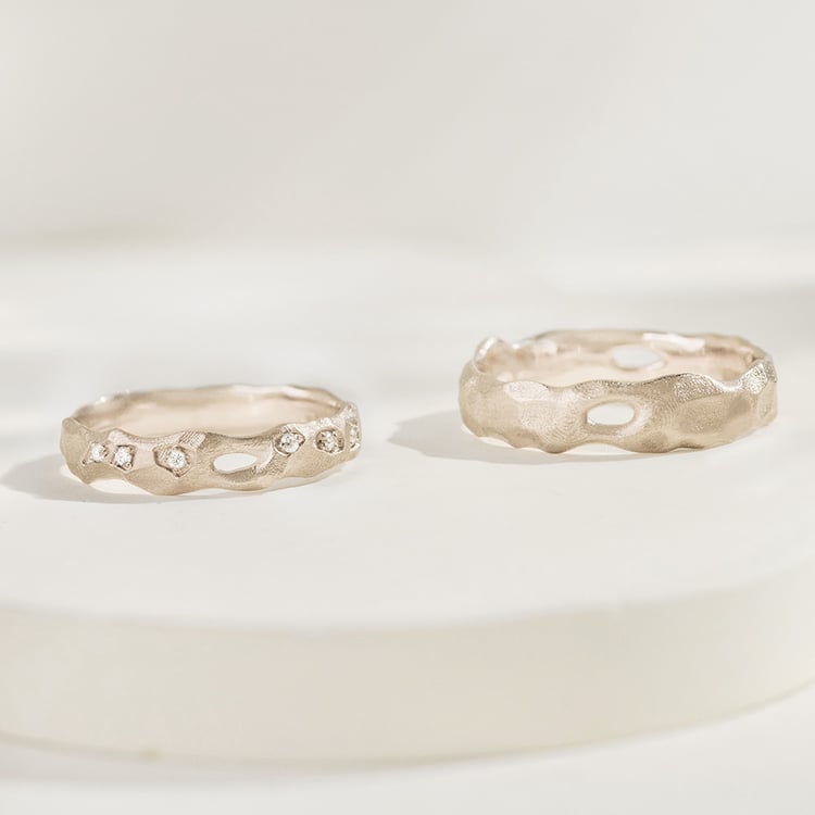 Eheringe aus Haselnussgold Rock 166292